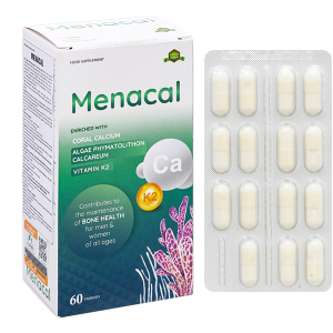 Menacal bổ sung canxi, khoáng chất cho cơ thể giúp chắc răng, ngừa loãng xương hộp 60 viên