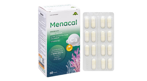 Menacal bổ sung canxi, khoáng chất cho cơ thể giúp chắc răng, ngừa loãng xương hộp 60 viên