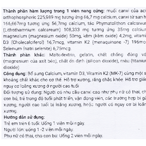 Menacal bổ sung canxi, khoáng chất cho cơ thể giúp chắc răng, ngừa loãng xương hộp 60 viên