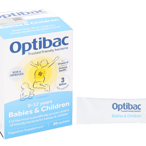 Men vi sinh Optibac Babies & Children bổ sung lợi khuẩn cho đường ruột hộp 30 gói