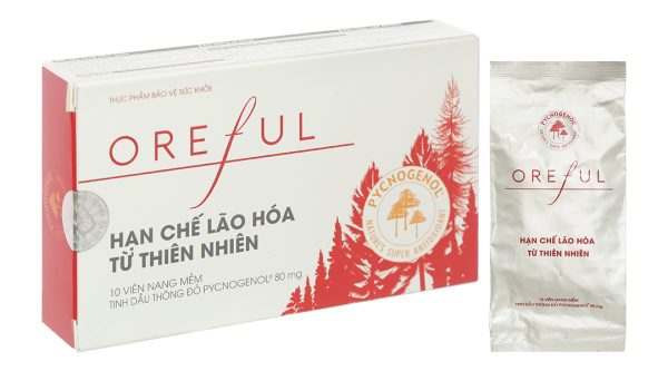 Oreful tinh chất dầu thông đỏ hạn chế lão hóa hộp 10 viên