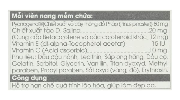 Oreful tinh chất dầu thông đỏ hạn chế lão hóa hộp 10 viên
