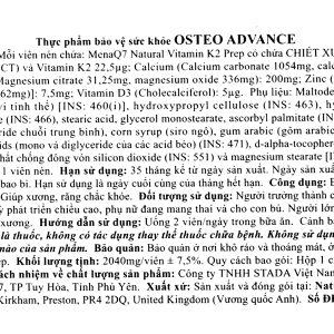 Osteo Advance bổ sung vitamin, giúp xương, răng chắc khỏe hộp 60 viên