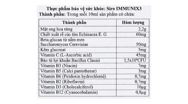 Siro Immunix3 Children hỗ trợ tăng cường đề kháng chai 150ml