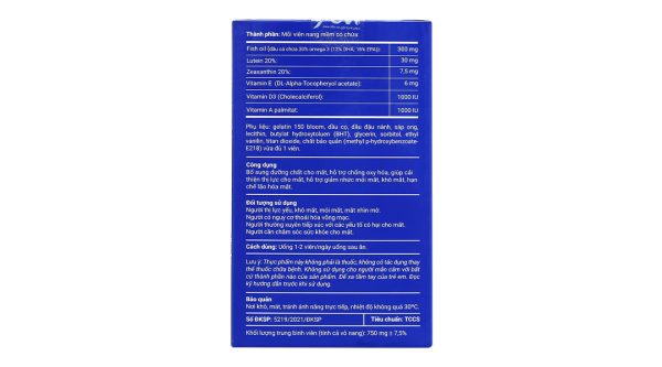 Dầu cá Sáng mắt Kawa giúp cải thiện thị lực hộp 30 viên