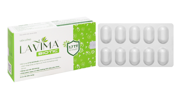 Lavima Biotic bổ sung lợi khuẩn, giảm nguy cơ viêm phụ khoa hộp 20 viên