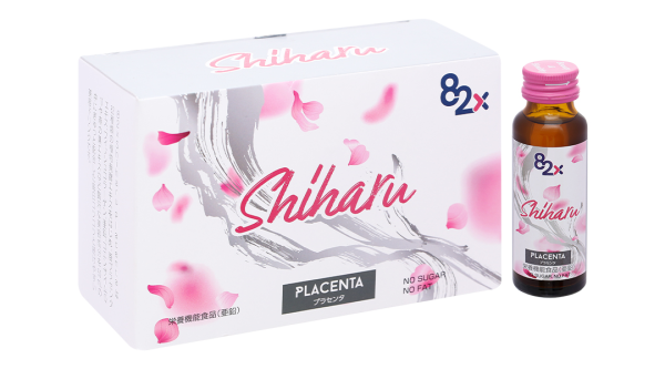Nước uống 82X Shiharu Placenta giúp cân bằng nội tiết tố hộp 10 chai x 50ml