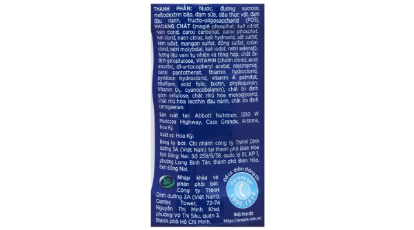 Sữa bột pha sẵn Ensure Original bổ sung dinh dưỡng hương vani (24 chai x 237ml)