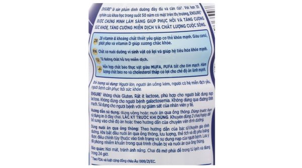 Sữa bột pha sẵn Ensure Original bổ sung dinh dưỡng hương vani (24 chai x 237ml)