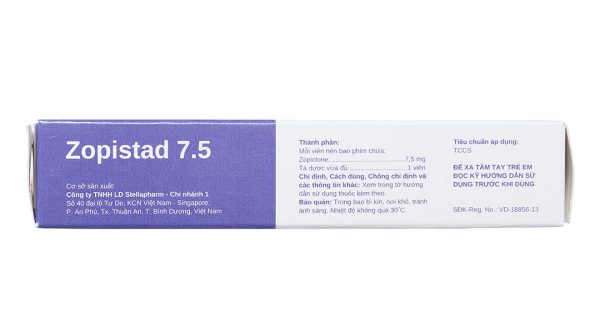 Zopistad 7.5 trị rối loạn giấc ngủ (1 vỉ x 10 viên)