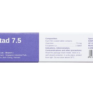 Zopistad 7.5 trị rối loạn giấc ngủ (1 vỉ x 10 viên)