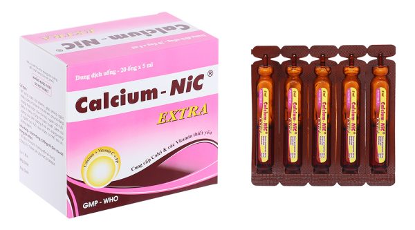 Dung dịch uống Calcium-Nic Extra bổ sung calci và vitamin (20 ống x 5ml)