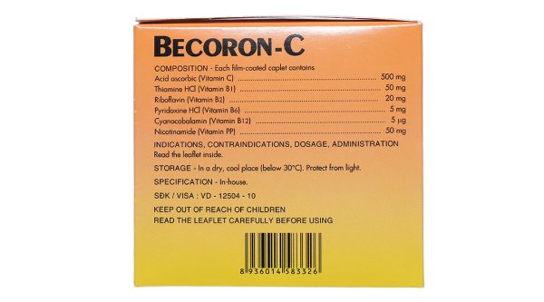 Becoron-C tăng cường, củng cố hệ thống miễn dịch (10 vỉ x 10 viên)