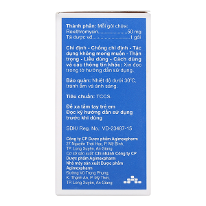 Thuốc bột Agiroxi 50 trị nhiễm khuẩn hô hấp, bệnh bạch hầu (30 gói x 1.5g)