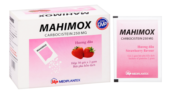 Thuốc bột Mahimox 250mg hỗ trợ trị rối loạn đường hô hấp (30 gói x 2g)