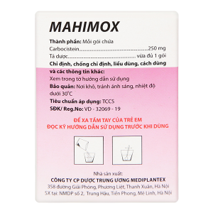 Thuốc bột Mahimox 250mg hỗ trợ trị rối loạn đường hô hấp (30 gói x 2g)