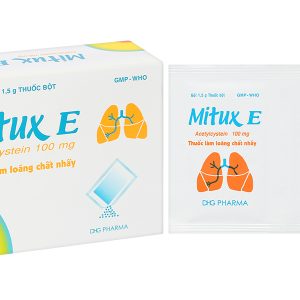 Thuốc bột Mitux E 100mg làm tiêu nhầy, loãng đờm (24 gói x 1.5g)