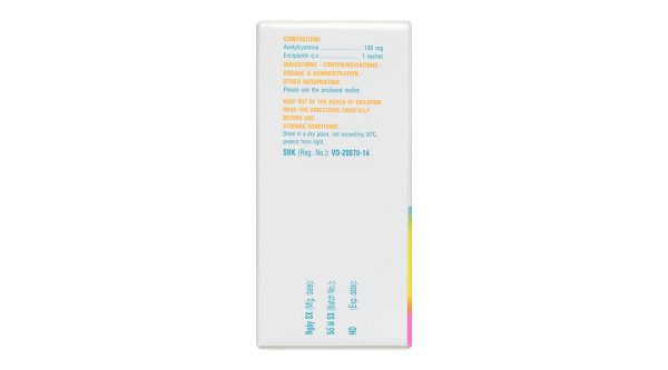Thuốc bột Mitux E 100mg làm tiêu nhầy, loãng đờm (24 gói x 1.5g)