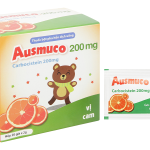 Bột pha hỗn dịch uống Ausmuco 200mg loãng đờm, tiêu chất nhày (20 gói x 2g)