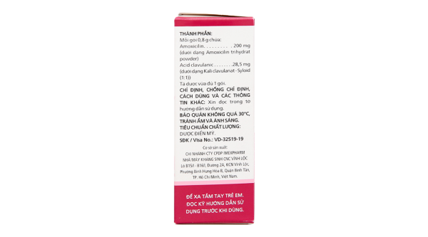 Bột pha hỗn dịch uống Lanam SC 200mg/28,5mg trị nhiễm khuẩn (12 gói x 0,8g)