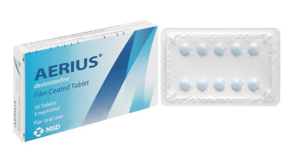 Aerius 5mg trị viêm mũi dị ứng, mày đay (1 vỉ x 10 viên)