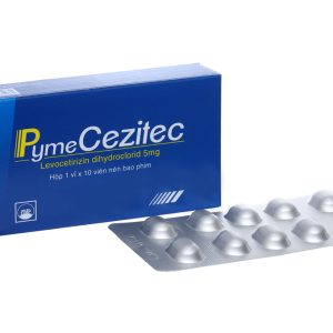 PymeCezitec 5mg trị viêm mũi dị ứng, mề đay (1 vỉ x 10 viên)