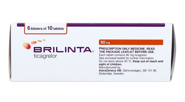 Brilinta 90mg phòng ngừa biến cố huyết khối (6 vỉ x 10 viên)