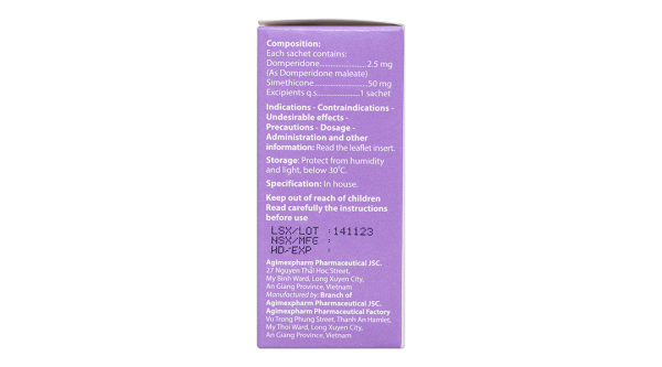 Thuốc cốm Agimoti - S điều trị triệu chứng nôn và buồn nôn, chống đầy hơi (30 gói x 1g)
