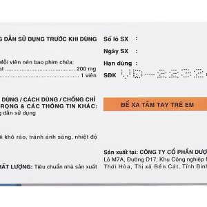 Tributel 200mg giảm đau do co thắt tiêu hóa (10 vỉ x 10 viên)