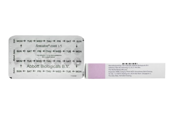 Femoston Conti 1mg/5mg trị thiếu estrogen do mãn kinh (1 vỉ x 28 viên)
