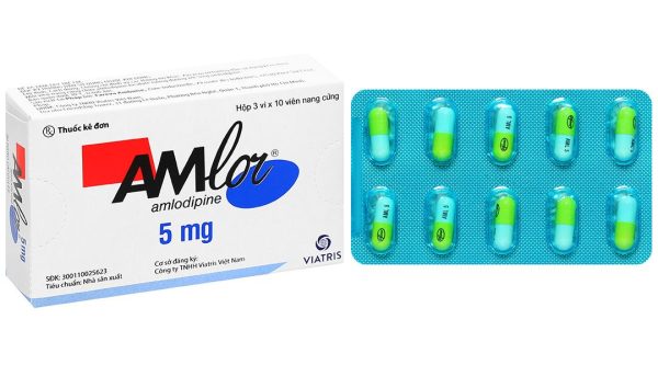 Amlor 5mg trị tăng huyết áp, bệnh mạch vành, đau thắt ngực (3 vỉ x 10 viên)
