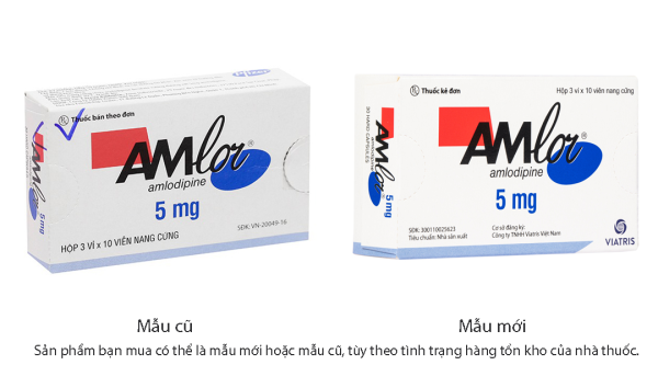 Amlor 5mg trị tăng huyết áp, bệnh mạch vành, đau thắt ngực (3 vỉ x 10 viên)