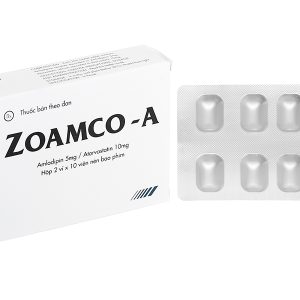 Zoamco-A 5mg/10mg trị tăng huyết áp và phòng đau thắt ngực ổn định (2 vỉ x 10 viên)