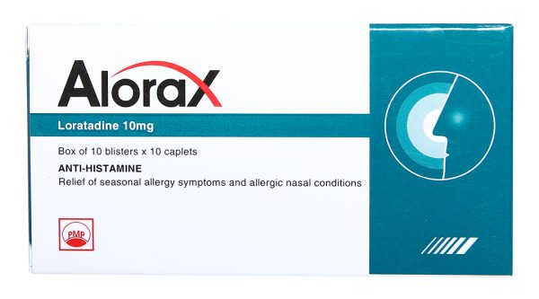 Alorax 10mg giảm các triệu chứng dị ứng theo mùa và viêm mũi dị ứng (10 vỉ x 10 viên)