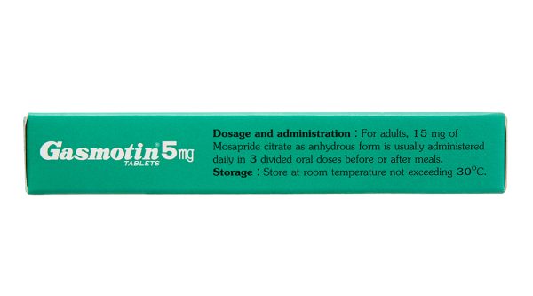 Gasmotin 5mg trị triệu chứng dạ dày - ruột (3 vỉ x 10 viên)