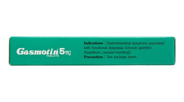 Gasmotin 5mg trị triệu chứng dạ dày - ruột (3 vỉ x 10 viên)