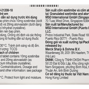 Atozet 10mg/20mg phòng ngừa các bệnh tim mạch (3 vỉ x 10 viên)