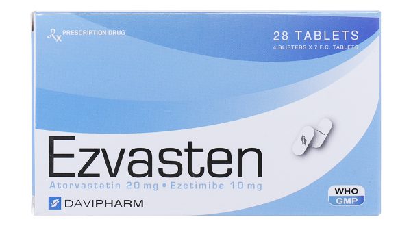 Ezvasten 20/10mg trị tăng mỡ máu (4 vỉ x 7 viên)