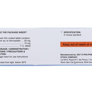 Ezvasten 20/10mg trị tăng mỡ máu (4 vỉ x 7 viên)