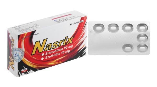 Nasrix 20/10mg trị rối loạn mỡ máu (4 vỉ x 7 viên)