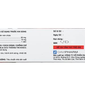 Nasrix 20/10mg trị rối loạn mỡ máu (4 vỉ x 7 viên)