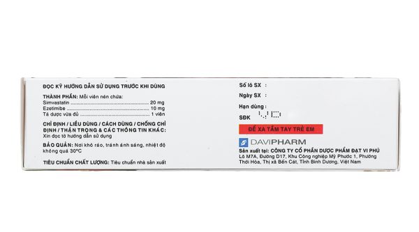 Nasrix 20/10mg trị rối loạn mỡ máu (4 vỉ x 7 viên)