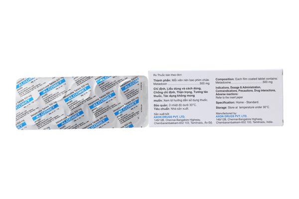 Alcomet 500mg giải độc rượu, hỗ trợ trị bệnh lý về gan (3 vỉ x 10 viên)