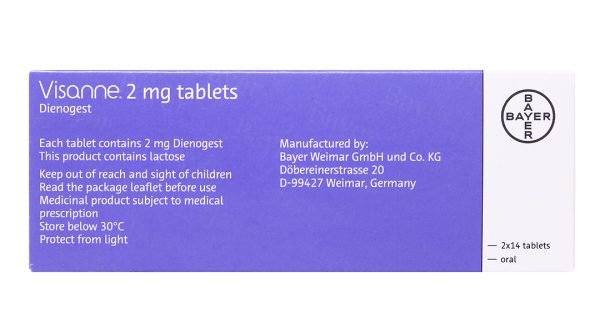 Visanne 2mg tablets trị lạc nội mạc tử cung (2 vỉ x 14 viên)