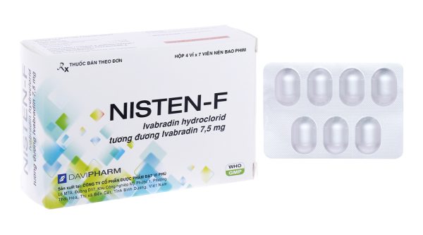 Nisten-F 7.5mg trị đau thắt ngực, bệnh mạch vành (4 vỉ x 7 viên)