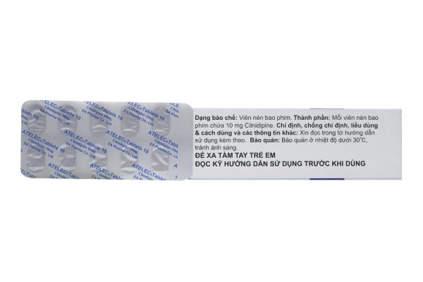 Atelec Tablets 10 trị tăng huyết áp (10 vỉ x 10 viên)