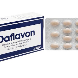 Daflavon 450mg/50mg trị trĩ, suy giãn tĩnh mạch (4 vỉ x 15 viên)