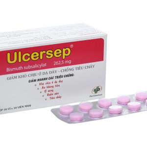 Viên nhai Ulcersep 262.5mg giảm khó chịu dạ dày, buồn nôn (10 vỉ x 10 viên)