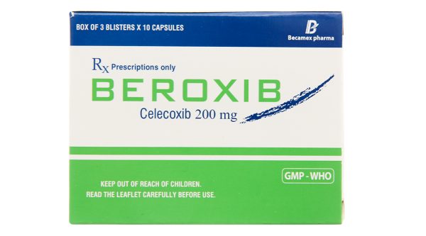 Beroxib 200mg giảm đau, kháng viêm xương khớp (3 vỉ x 10 viên)