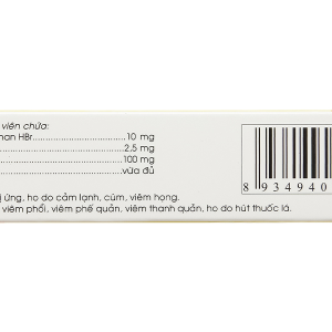 Methorphan trị ho khan, ho có đờm trong bệnh lý hô hấp (2 vỉ x 10 viên)